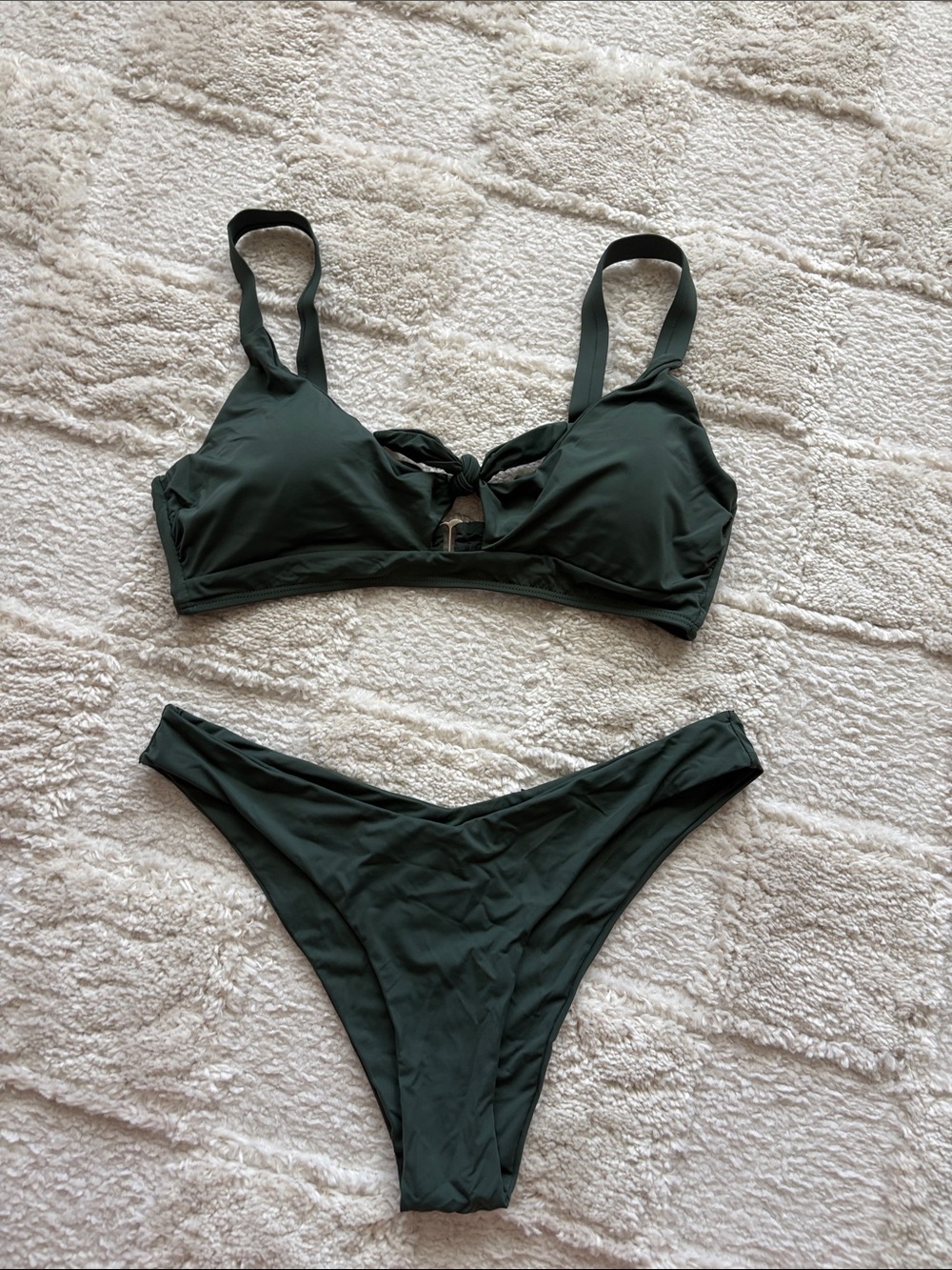 Dark Green Women's Two-Piece Bikini Set